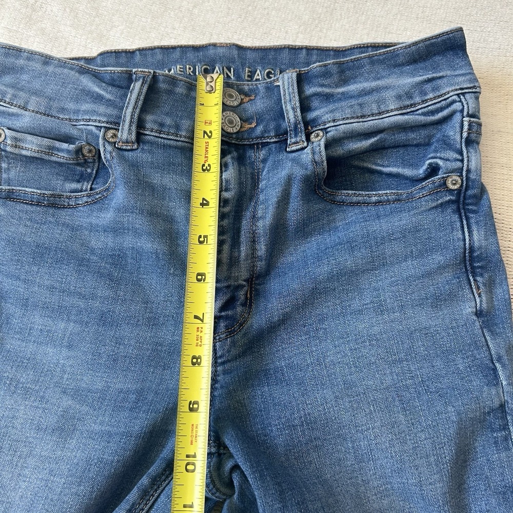 American Eagle Jeans Sz 6S Blue High Rise Artist Flare Stretch Denim 28x28.5 - Picture 12 of 16